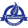 A blue circular logo with a dolphin and the text 'TruGanic Verified'.