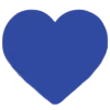 A simple, solid blue heart icon.